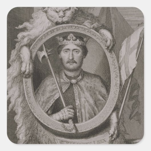 Sticker Carré Richard I'Coeur de Lion (1157-99) Roi d'Angleterre (Devant)