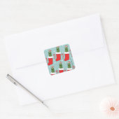 Sticker Carré Rick and Morty | Christmas Pickle Rick Pattern (Enveloppe)