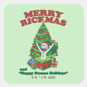 Sticker Carré Rick and Morty   Portal Rick Merry Rickmas