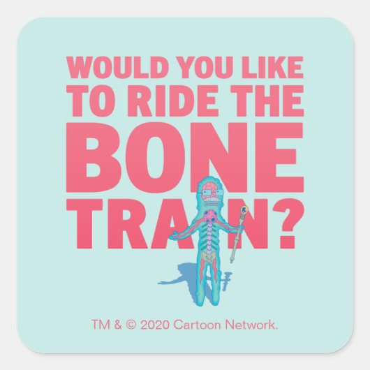 Sticker Carré RICK ET MORTY™ | Parc anatomique - Train osseux (Devant)