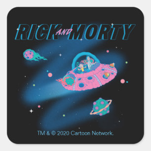 Sticker Carré RICK ET MORTY™ Voyager dans l'espace