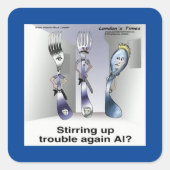 Sticker Carré Rick London Funny Silverware Police (Devant)