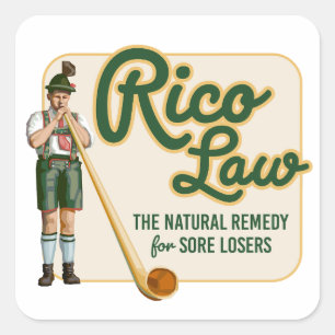 Sticker Carré Rico Law - Remède pour les mauvais perdants