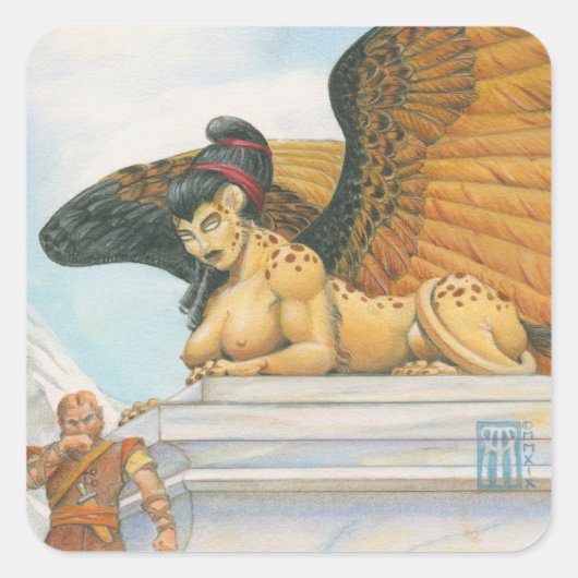 Sticker Carré Riddle Sphinx (Devant)