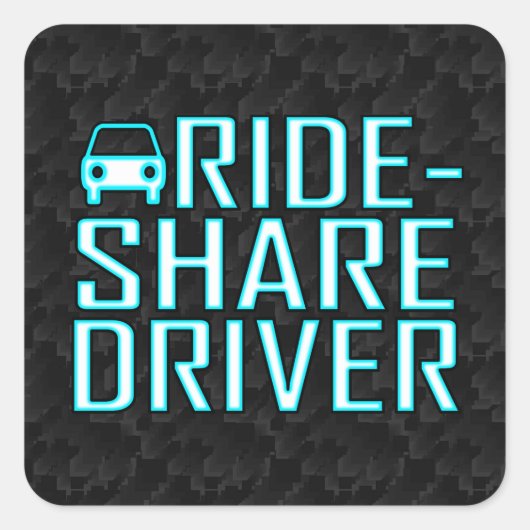 Sticker Carré Ride Share Driver Rideshare Driving (Devant)
