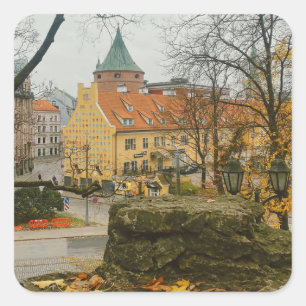Sticker Carré Riga en automne