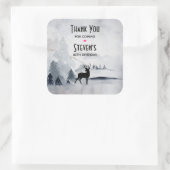 Sticker Carré Rinde d'hiver Aquarelle gris rustique Anniversaire (Sac)