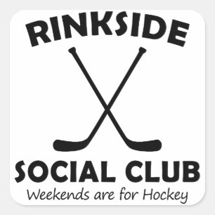 Sticker Carré Rinkside Social Club Fête des Mères Cadeau Hockey