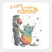 Sticker Carré Risas Felinas (Devant)