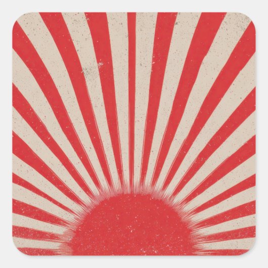 Sticker Carré Rising Sun Background – Retro Vintage Rays (Devant)