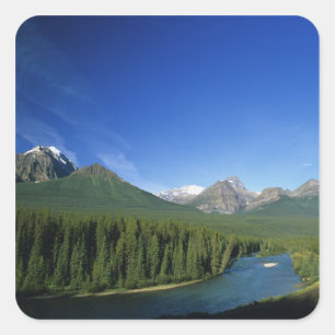 Sticker Carré Rivière Bow près du parc national de Banff en Albe
