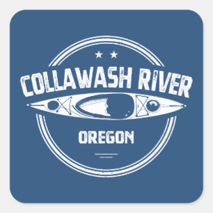 Sticker Carré Rivière Collawash Oregon Canoë-kayak