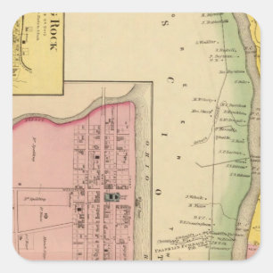 Sticker Carré Rivière et vallée de l'Ohio supérieur 3