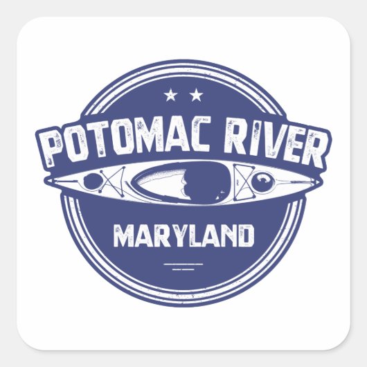 Sticker Carré Rivière Potomac, Maryland (Devant)