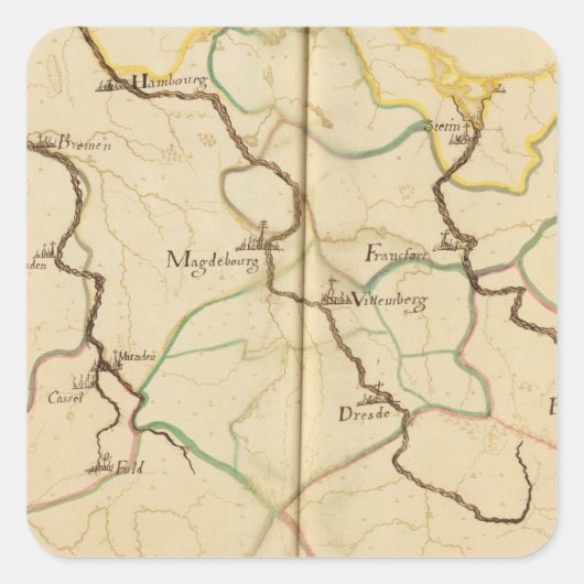 Sticker Carré Rivières et Vallées d'Allemagne (Devant)