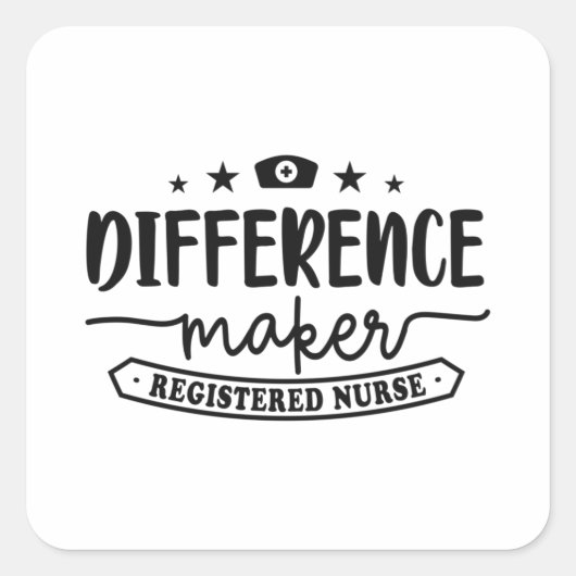 Sticker Carré RN svg, infirmière autorisée svg, différence (Devant)