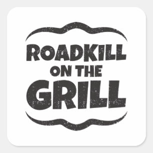 Sticker Carré Roadkill on the Grill - BBQ Party Funny