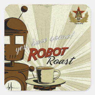 Sticker Carré Roast Robot