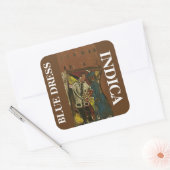 STICKER CARRÉ ROBE BLEUE INDICA (Enveloppe)