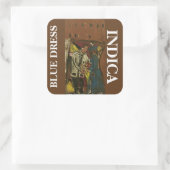 STICKER CARRÉ ROBE BLEUE INDICA (Sac)