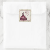 Sticker Carré Robe Bourgogne Quinceañera (Sac)