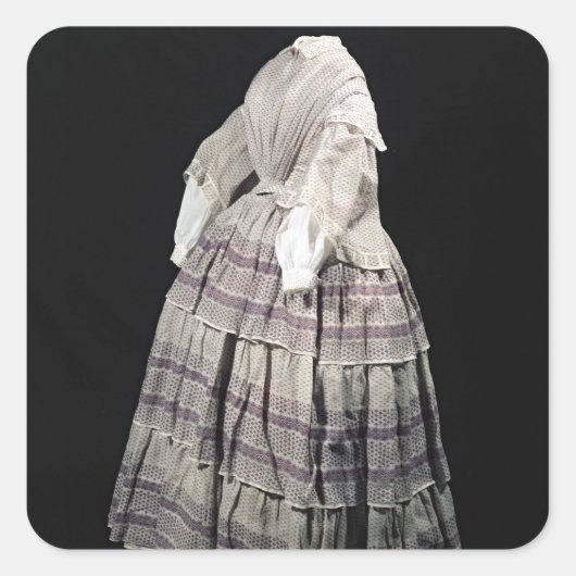 Sticker Carré Robe Crinoline, 1850-60 (Devant)