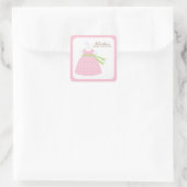 Sticker Carré Robe de bébé rose (Sac)