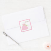 Sticker Carré Robe de bébé rose (Enveloppe)