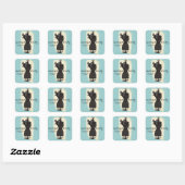 Sticker Carré robe de couleur couture mannequin mannequin (Feuille)