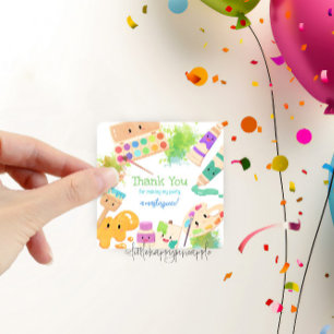 Sticker Carré Robe de Kawaii pour un Merci du Mess Art Party