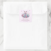 Sticker Carré Robe de princesse Pastel pour 1er anniversaire (Sac)