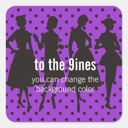 Sticker Carré Robe vintage motif silhouette couture (Devant)