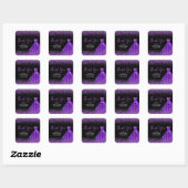 Sticker Carré Robe violette foncée Faux Parties scintillant douc (Feuille)
