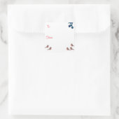 Sticker Carré Robins et Noël saint mignon (Sac)