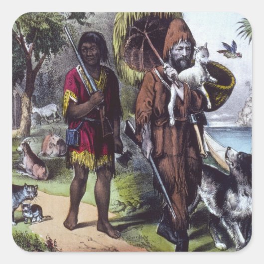 Sticker Carré Robinson Crusoe (Devant)