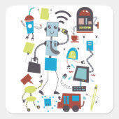 Sticker Carré Robot (Devant)
