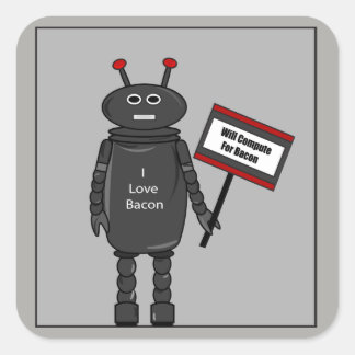 Sticker Carré Robot aimant Bacon