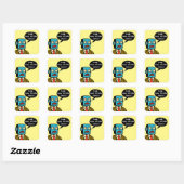 Sticker Carré Robot d'anniversaire (Feuille)