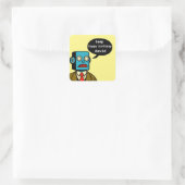 Sticker Carré Robot d'anniversaire (Sac)