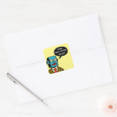 Sticker Carré Robot d'anniversaire (Enveloppe)
