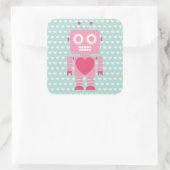 Sticker Carré Robot fille mignonne (Sac)