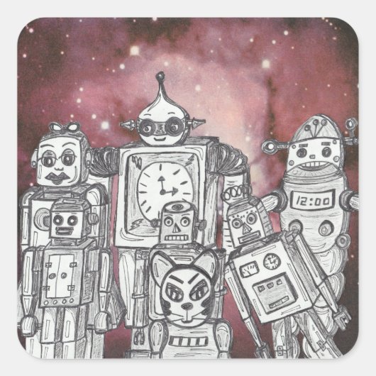 Sticker Carré Robot Holiday 1 (Devant)