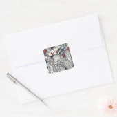 Sticker Carré Robot Holiday 1 (Enveloppe)