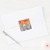 Sticker Carré Robot Holiday 3 (Enveloppe)