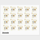Sticker Carré Robot mignon ensemble Merci d'anniversaire conjoin (Feuille)