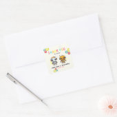 Sticker Carré Robot mignon ensemble Merci d'anniversaire conjoin (Enveloppe)
