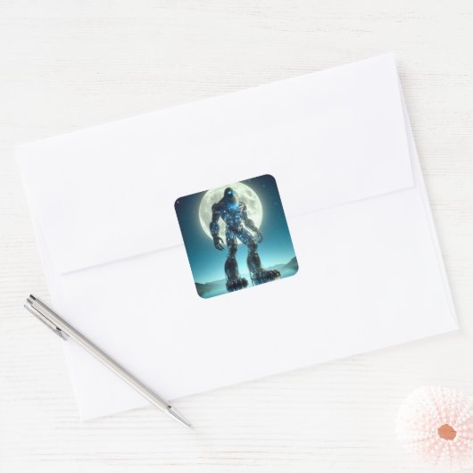 Sticker Carré Robot Sasquatch (Enveloppe)