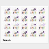 Sticker Carré Robot T-shirts et cadeaux d'anniversaire 4e (Feuille)