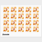 Sticker Carré Robots orangés (Feuille)