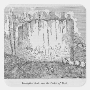Sticker Carré Rocher de l'Inscription, près du Pueblo de Zuni